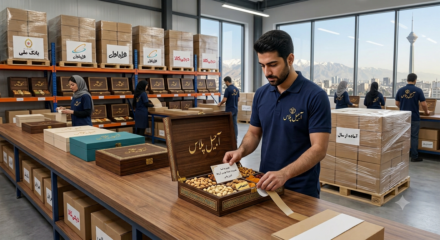 سفارش هدیه سازمانی آجیل و خرید عمده خشکبار برای شرکت‌ها